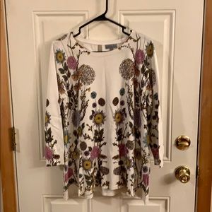 3/4 Sleeve Floral Sweater